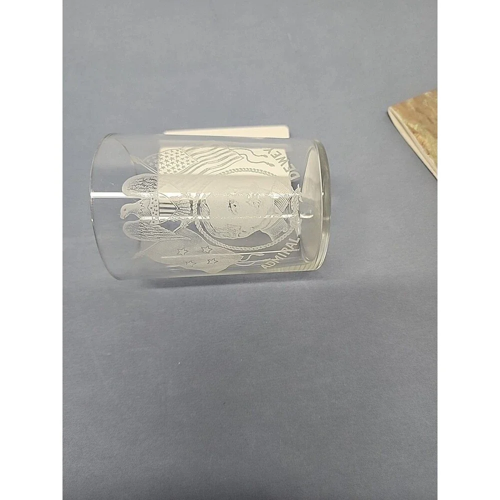 Vintage Admiral Dewey Souvenir Thin Wall Beer Glass Turn Of The Century Rare